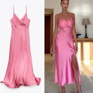 Zara Dresses Zara Satin Midi Dress size Small